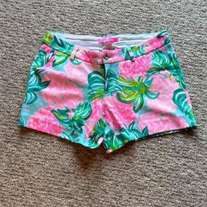 Lilly Pulitzer Pink & Teal Floral Cotton-Blend Shorts